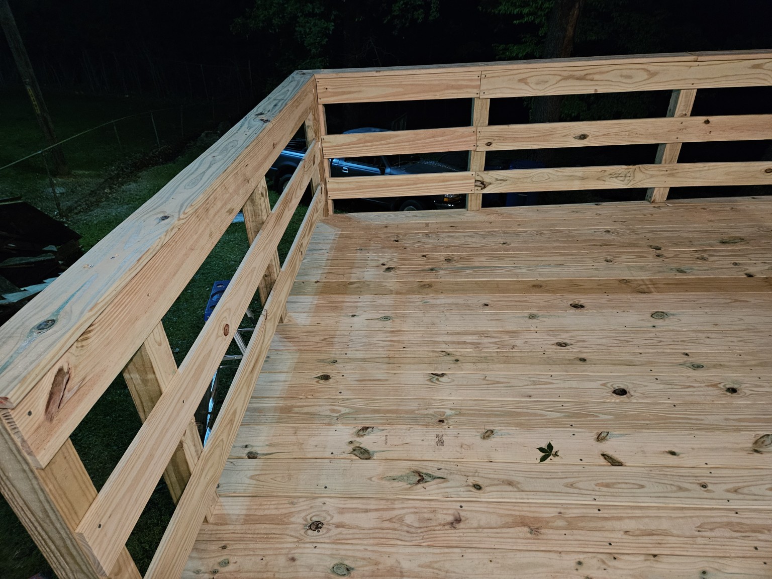 Detail of the new deck boards and railings